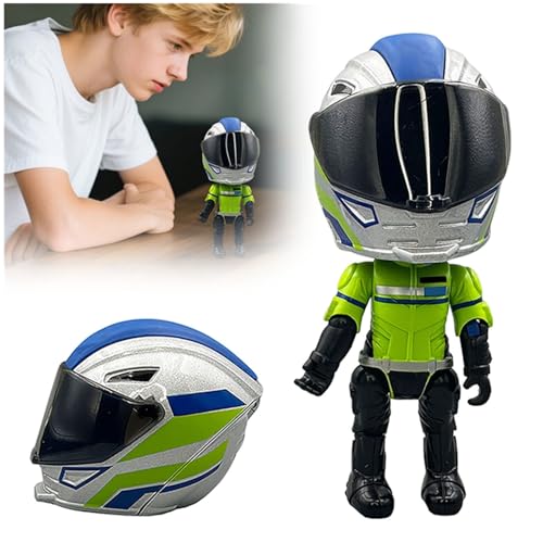 Motorrad-Spielzeug verwandeln, Motorrad-Spielzeug mit verwandelnder Figur -Q-Version-Sammelfiguren, Motorradfahrer-Transformationsspielzeug mit beweglichen Gelenken (Grün) von Generisch