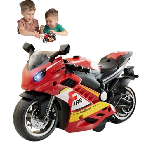 Motorradspielzeugkit | Sound and Light Features Figure Kit mit langlebigem Build für kreative Spielzeit | Mini angetriebenes Spielzeugmotor mit Klang und Licht für Kinder Erwachsene Sammlerpartys von Generisch