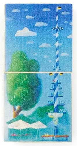 Muenchenblox Puzzle Viktualienmarkt Maibaum Holzpuzzle Geschenk Souvenir Mitbringsel Dekoartikel Kinderspielzeug Puzzle München Blox Holzklotz Holz von Generisch