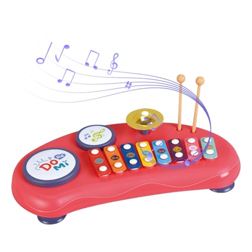 Multifunktionales 2-in-1-Xylophon-Schlagzeug-Set mit 8-Ton-Tasten, Klatschtrommeln und Becken für Musikbegeisterte von Generisch