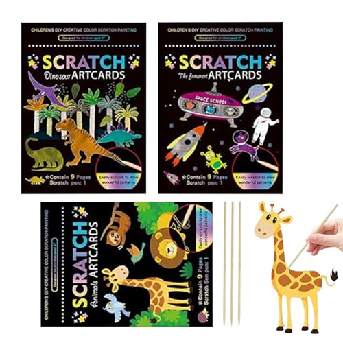 Multifunktionales Kratzpapier, Kreatives Bastel-Kratzbuch, Geburtstagsbuch, Ostern Bastel-Malset, Weihnachtsset 18,5 x 13,5 cm für Geburtstag, Ostern, Weihnachten von Generisch