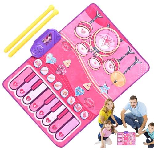 Musical Mat, Piano and Drum Set , Mat with 2 Sticks, 2 in 1 Musical Mat with 10 Songs, Early Learning Music Sensory Toys, Sensory Toy for Babies, Drum Set for Kids Musical Mat, Piano and Drum Set , Mat with 2 Sticks, 2 in 1 Musical Mat with 10 Songs, Early Learning Music Sensory Toys, Sensory Toy for Babies, Drum Set for Kids von Generisch