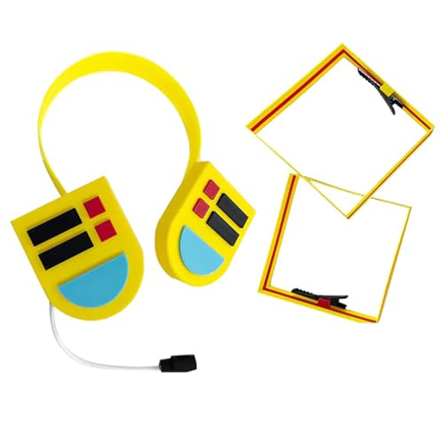 Musik-Cosplay-Requisiten, Kopfhörer, Haarnadel-Kopfbedeckung, Haarklammer, zukünftiges Kostüm, Kopfbedeckung, Kopfhörer, Haarschmuck, Musiksänger (01 MI, McD Rot-Gelb) von Generisch