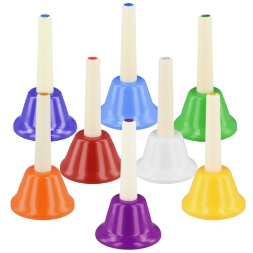 Musik-Handglocken-Set, 8 Noten, bunte Percussion-Glocken für Kleinkinder, Kinder und Familienfeiern von Generisch