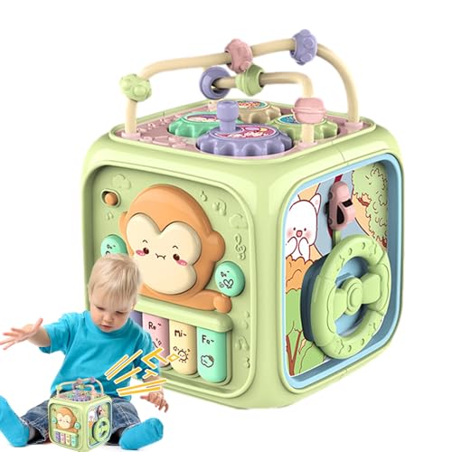 Musik-Handtrommel, Activity Center Cube | Aktivitätswürfel für Kinder, tragbarer Musiktrommel-Formsortierer|Activity Center Cube für 18 Monate Lernspielzeug zur sensorischen Entwicklung von Generisch