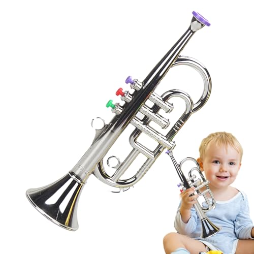 Musikalisches Trompetenspielzeug, simuliertes Trompeteninstrument, Blasinstrument Trompete für Kinder, Lehrmittel für Eltern-Kind-Musikinstrumente für , Mädchen, Kleinkinder von Generisch
