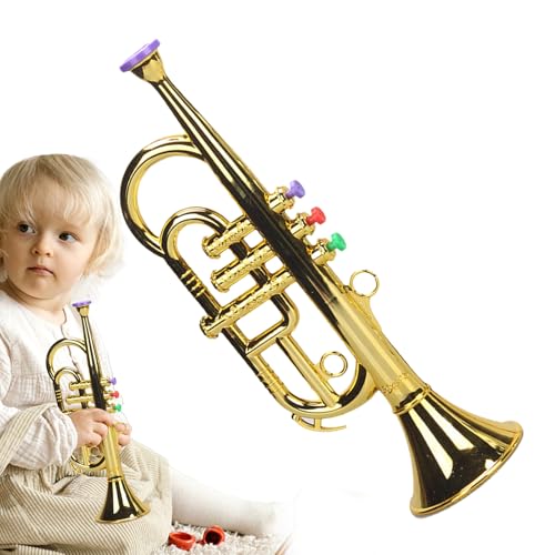 Musikalisches Trompetenspielzeug, simuliertes Trompeteninstrument, Blasinstrument Trompete für Kinder, Lehrmittel für Eltern-Kind-Musikinstrumente für , Mädchen, Kleinkinder von Generisch