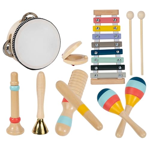 Musikinstrumente für Kleinkinder, Schlaginstrumente aus | 8X pädagogisches Musikspielzeug-Set - Schlaginstrumente, Holzspielzeug, frühes Lernspielzeug für , Mädchen, Kinder Musikinstrumente für Kleinkinder, Schlaginstrumente aus | 8X pädagogisches Musikspielzeug-Set - Schlaginstrumente, Holzspielzeug, frühes Lernspielzeug für , Mädchen, Kinder von Generisch