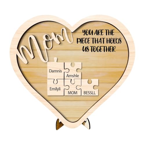 Muttertagsgeschenk personalisiert Herzform, Puzzle Name, Bilderrahmen Personalisiertes Muttertags-Puzzleschild Holzgeschenk für Mama Muttertagsgeschenk personalisiert Herzform, Puzzle Name, Bilderrahmen Personalisiertes Muttertags-Puzzleschild Holzgeschenk für Mama von Generisch