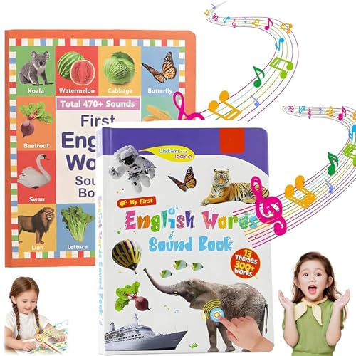My First English Sound Toy 470+ Words, 21 Themes, English Words Sound Book Juguete Educativo for Educational Language, School Education & Perfect Educational Gift (A,B x1PCS) von Generisch