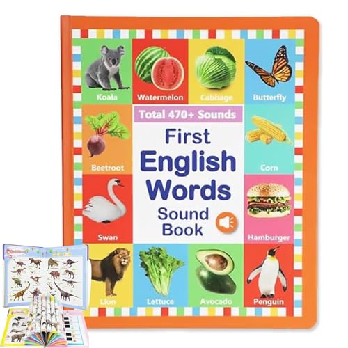 My First English Sound Toy – 470+ Words, 21 Themes, Fun Word Game, Juguete Educativo for Educational Language, Press to Learn Phonics (0-6y*1set) von Generisch