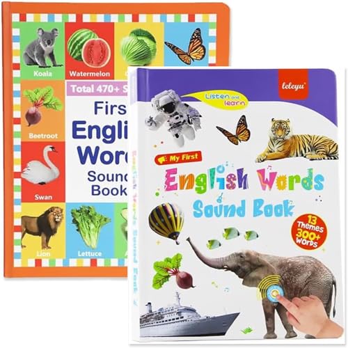 My First English Sound Toy – 470+ Words, 21 Themes, Fun Word Game, Juguete Educativo for Educational Language, Press to Learn Phonics (Mix*2set) von Generisch