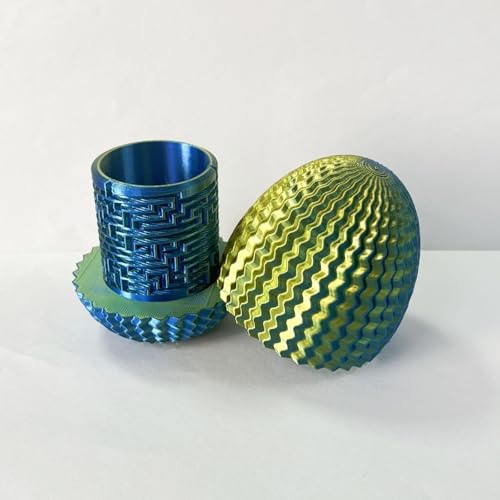 Mystery Egg Maze Box Geschenk, Geldpuzzle Box für Bargeld, Ostergeschenkbox mit versteckten Fächern, Schachtel für Bargeld, Labyrinthspiel mit verstecktem Fach （Seidenblau gelb） von Generisch