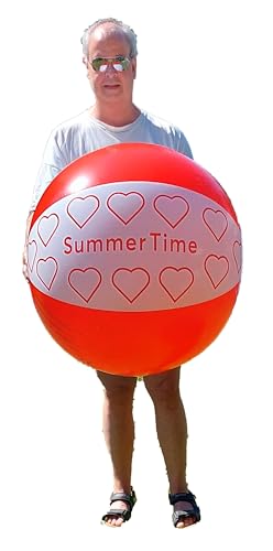 Generisch NEU aufblasbarer Wasserball in XL Größe in Rot/Weiß mit Summer Time Aufdruck ~100 cm Generisch NEU aufblasbarer Wasserball in XL Größe in Rot/Weiß mit Summer Time Aufdruck ~100 cm von Generisch
