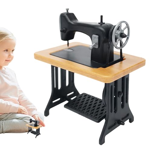 Nähmaschinen Szenen Modell | Miniatur Nähmaschine Puppenmöbel | 1 24 Maßstab Vintage Szenerie Einrichtungsgegenstände | Rollenspiel Zubehör für Vorschulkinder Mädchen Schülerinnen und von Generisch