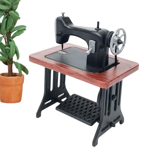 Nähmaschinen Szenen Modell | Miniatur Nähmaschine Puppenmöbel | 1 24 Maßstab Vintage Szenerie Einrichtungsgegenstände | Rollenspiel Zubehör für Vorschulkinder Mädchen Schülerinnen und von Generisch