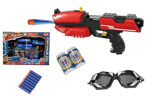 Nerf Gun Spielzeugpistole mit Zielen Pistole Soft-Dart-Schießpistole mit Schutzbrille und Zielen Spielzeugpistole für Kinder Soft Bullet von Generisch