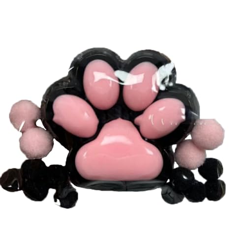 Nette Katzenpfoten zur Stressabbau - Dekompression Spielzeug mit Sanftem Rebound & Glitzerpfoten | 100% Hautfreundliches TPE Material | Stressabbauendes Fidget Toy für Erwachsene und Kinder (Black) von Generisch