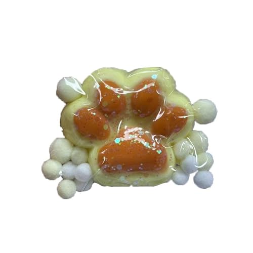 Nette Katzenpfoten zur Stressabbau - Dekompression Spielzeug mit Sanftem Rebound & Glitzerpfoten | 100% Hautfreundliches TPE Material | Stressabbauendes Fidget Toy für Erwachsene und Kinder (Coffee) von Generisch