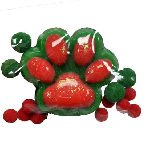 Nette Katzenpfoten zur Stressabbau - Dekompression Spielzeug mit Sanftem Rebound & Glitzerpfoten | 100% Hautfreundliches TPE Material | Stressabbauendes Fidget Toy für Erwachsene und Kinder (Green) von Generisch
