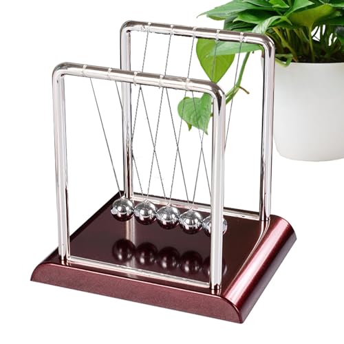Newtons Cradle Desktop-Display, wissenschaftliches Lernspielzeug, professionelles Physikexperimentierwerkzeug, dekoratives Accessoire, moderner Arbeitsbereich, Bälle von Generisch