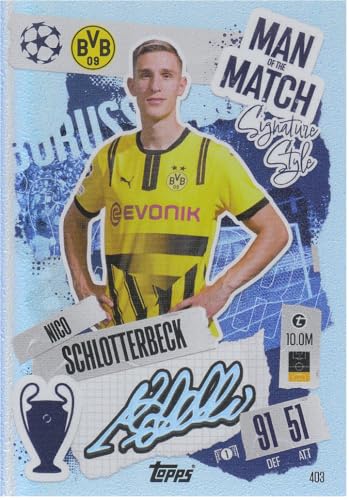 Nico Schlotterbeck Dortmund Unterschrift Fußball Sammelkarte Signatur Style 403 von Generisch