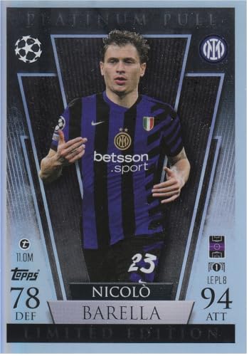 Nicolo Barella Topps Limited Edition Platinum Pull Fußball Sammelkarte LE PL 8 Nicolo Barella Topps Limited Edition Platinum Pull Fußball Sammelkarte LE PL 8 von Generisch