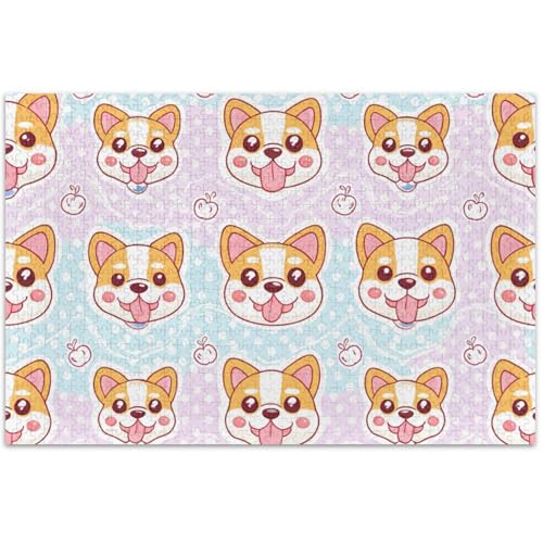 Niedliche Hundegesichter Punkt-Puzzle, 500 Teile, für Erwachsene, Spieltechnik, Geschenke, schwieriges großes Puzzle, Tiermalerei, Kunst, 500 Stück von Generisch