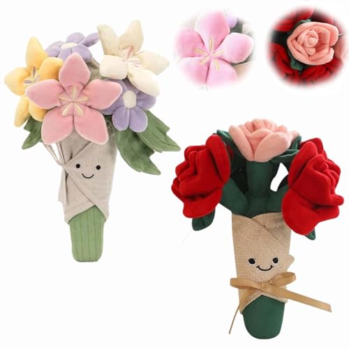Niedliches Plüsch-Bouquet,Cute Flower Bouquet Doll,Plüschtier mit Blumen,Gemütliches Plüsch-Blumenkissen mit Plüsch-Blumenstrauß, Süße Plüsch Blumen für Ehefrau,Mutter,waschbar & langlebig (A+B) Niedliches Plüsch-Bouquet,Cute Flower Bouquet Doll,Plüschtier mit Blumen,Gemütliches Plüsch-Blumenkissen mit Plüsch-Blumenstrauß, Süße Plüsch Blumen für Ehefrau,Mutter,waschbar & langlebig (A+B) von Generisch