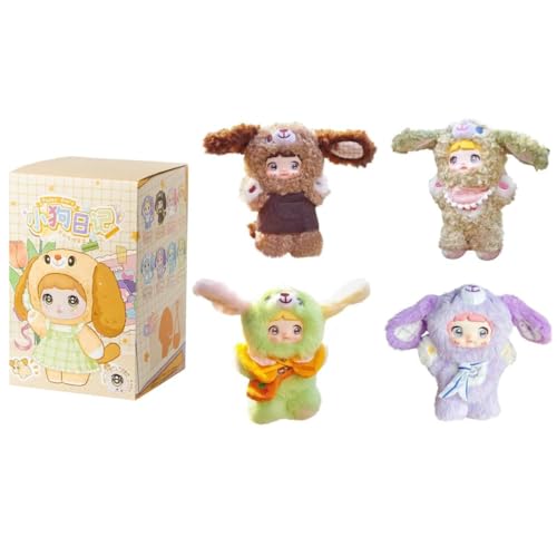 Nommi Blind Box Figures, 1 PC Nommi Puppy Diary Series Plush Blind Box (1 of 9 Possible Styles), Kawaii Vinyl Plush Doll Collectible Figures for Holiday Birthday Gifts von Generisch