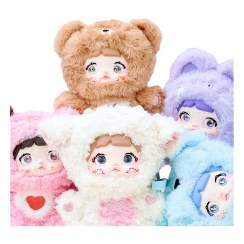 Nommi Loveliness Never Ends Blind Box Plüsch-Schlüsselanhänger mit beweglichen Augen & Beinen | Mit Skelett für Posen | Mit Überraschungsfach – 8 Designs + 1 Secret | inspiriert von lafufu blind Box von Generisch