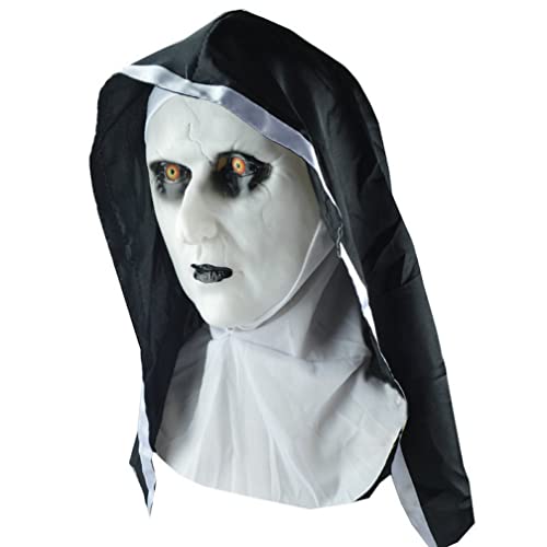 Nonne Gruselige Gesichtsmaske Grimasse Hood Show Halloween Party Prop Nonne Gruselige Gesichtsmaske Grimasse Hood Show Halloween Party Prop von Generisch