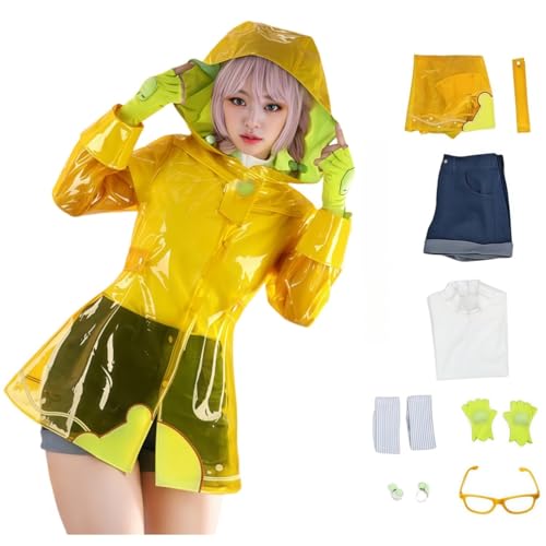 OW Cosplay Outfit Gelb Regenmantel Komplettes Set für Halloween Karneval Party (Gelb, S) von Generisch