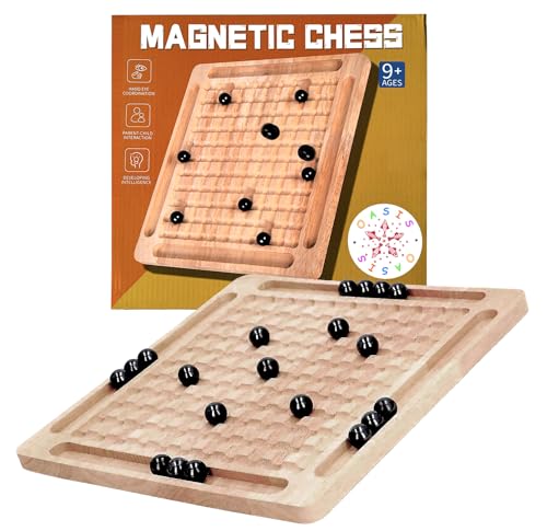Oasis: Magnetic Induction Chess Game, Magnetisches Brett- und Strategiespiel aus hellem, hochwertigem Holz mit 20 magnetischen Kugeln. Lustiges Geschicklichkeitsspiel, fördert strategisches Denken. Oasis: Magnetic Induction Chess Game, Magnetisches Brett- und Strategiespiel aus hellem, hochwertigem Holz mit 20 magnetischen Kugeln. Lustiges Geschicklichkeitsspiel, fördert strategisches Denken. von Generisch