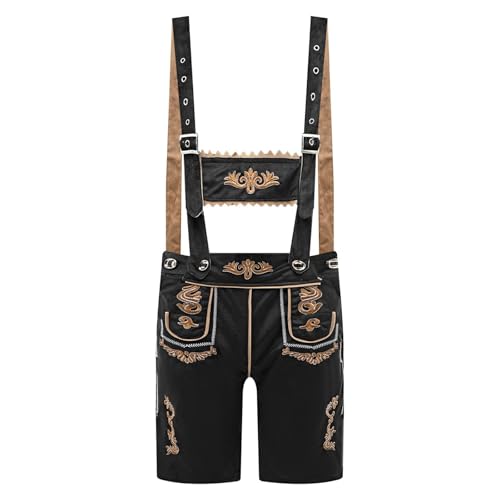 Oktoberfest Herrenbekleidung Bayerische Latzhose geeignet für Deutsche Bierfestival Herren Oktoberfest Shorts mit Strapsen Traditionelle Bauer Deutsche Outfit Bayerisches Bierfest Kostüm von Generisch
