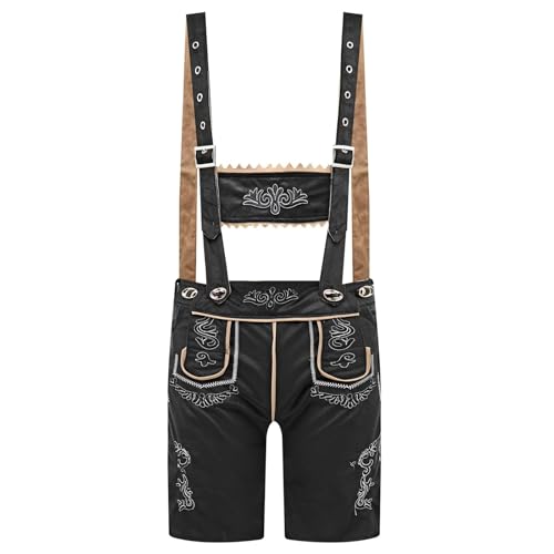 Oktoberfest Herrenbekleidung Bayerische Latzhose geeignet für Deutsche Bierfestival Herren Oktoberfest Shorts mit Strapsen Traditionelle Bauer Deutsche Outfit Bayerisches Bierfest Kostüm von Generisch