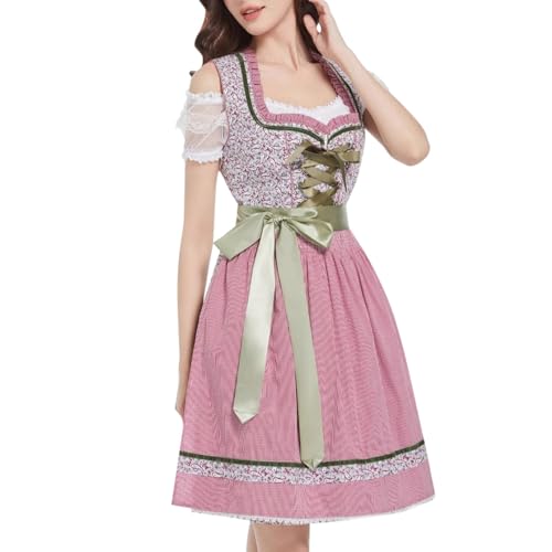 Oktoberfest KostüM Damen Elegantes Cosplay-KostüM Mit Spitzenverzierung FüR Oktoberfest Historische Themenfeste Mittelalterliche Hofdamenrobe Dirndl MäDchen (M) von Generisch