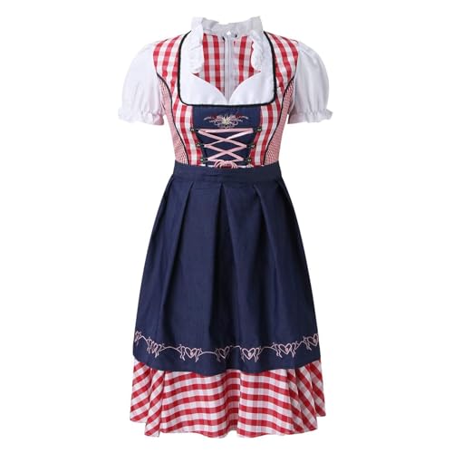 Oktoberfest Kostüme Damen - Plaid Deutscher Ethno Stil Frauen Oktoberfest Dirndl Kostüm - Deutsches Bierfest Cosplay Bayerisches Kleid, Bier Karneval Outfits für Oktoberfest Oktoberfest Kostüme Damen - Plaid Deutscher Ethno Stil Frauen Oktoberfest Dirndl Kostüm - Deutsches Bierfest Cosplay Bayerisches Kleid, Bier Karneval Outfits für Oktoberfest von Generisch