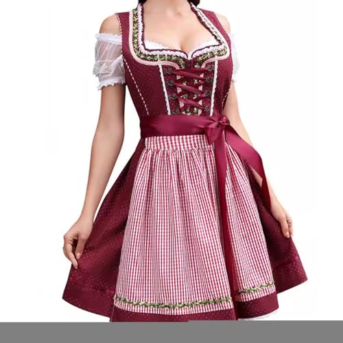 Oktoberfest-Outfits Damen,Oktoberfest-Kostüm Damen - Deutsche Kostüme,Deutsches Damenkleid, Oktoberfest-Kostüme für Halloween-Karneval Oktoberfest-Outfits Damen,Oktoberfest-Kostüm Damen - Deutsche Kostüme,Deutsches Damenkleid, Oktoberfest-Kostüme für Halloween-Karneval von Generisch