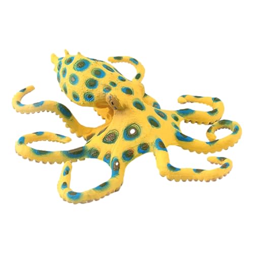 Oktopus -Figur - 11,5 * 9,8 * 3,7 cm Blau Ringte Oktopus -Figur, kleine Meerestiere Figuren Meer tierische Bildungsspielzeugpropter Desktop Dekoration von Generisch
