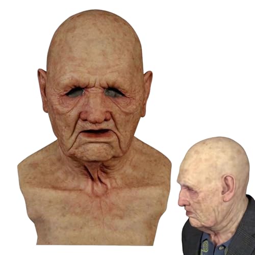 Old Man Face Cover | Horror Kopfbedeckung Spielzeug | Realistische Kopfbedeckung Cosplay Maske, Halloween Kostüm Gesichtsbedeckung Party Requisiten für Erwachsene Old Man Face Cover | Horror Kopfbedeckung Spielzeug | Realistische Kopfbedeckung Cosplay Maske, Halloween Kostüm Gesichtsbedeckung Party Requisiten für Erwachsene von Generisch