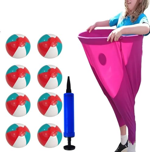 Oma-Hosen-Gartenspiel, lustiges riesiges dehnbares Oma-Hosen-Outdoor-Spielset mit 8 Hüpfbällen + 1 Inflator, ideal für Familienfeiern und Gartenspiele für Erwachsene, großes, lässiges Outdoor-Wurfspie von Generisch