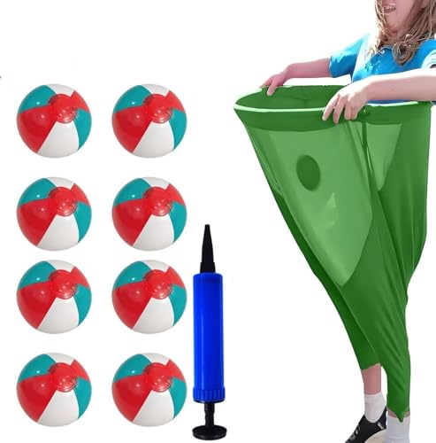 Oma-Hosen-Gartenspiel, lustiges riesiges dehnbares Oma-Hosen-Outdoor-Spielset mit 8 Hüpfbällen + 1 Inflator, ideal für Familienfeiern und Gartenspiele für Erwachsene, großes, lässiges Outdoor-Wurfspie von Generisch