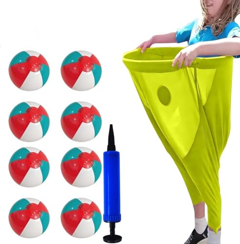 Oma-Hosen-Gartenspiel, lustiges riesiges dehnbares Oma-Hosen-Outdoor-Spielset mit 8 Hüpfbällen + 1 Inflator, ideal für Familienfeiern und Gartenspiele für Erwachsene, großes, lässiges Outdoor-Wurfspie von Generisch