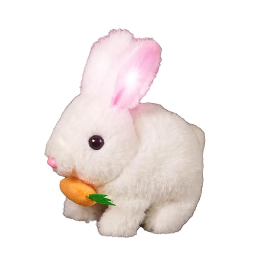 Ostergeschenke Kinder, Interaktives Kaninchen Spielzeug, Kuscheltier , simuliertes Kaninchenpuppe - Hoping Robotertier springen, zuckt Nase, wackelende Ohren, interaktive Plüschfiguren für Kinder von Generisch