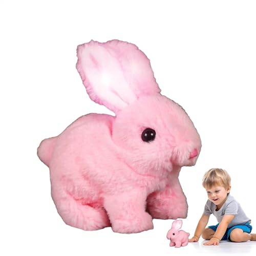 Ostergeschenke Kinder, Interaktives Kaninchen Spielzeug, Kuscheltier , simuliertes Kaninchenpuppe - Hoping Robotertier springen, zuckt Nase, wackelende Ohren, interaktive Plüschfiguren für Kinder von Generisch