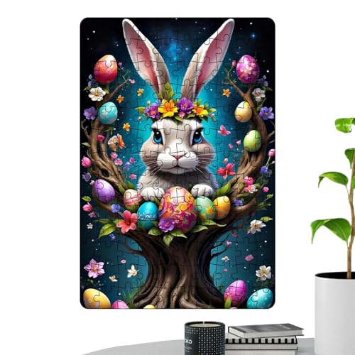 Osterpuzzle für Erwachsene,Osterpuzzle | Buntes Osterpuzzle,Kaninchen-Frohe-Ostern -Kunsträtsel für herausfordernde Aktivitätsspiele für die ganze Familie von Generisch