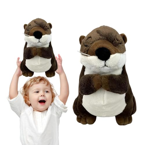 Otters Plüsch Stofftier Realistisch | Brauns Otters Tierplüschtiere,20 cm Große Braune Gefüllte Seeotter Für Babys, Weiche Kuschelgeschenke Für Kinder von Generisch