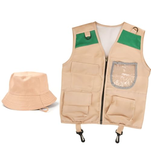 Outdoor-Abenteuer-Set für Kinder, Entdecker-Weste und Mütze, Kostüm für Outdoor-Abenteuer, Camping Outdoor-Abenteuer-Set für Kinder, Entdecker-Weste und Mütze, Kostüm für Outdoor-Abenteuer, Camping von Generisch