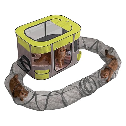 Outdoor Katzenzelt - Tragbares Zelt Kleintiere Tunnel - Einfache Einrichtung Geräumiger Kätzchen Spielplatz für Garten Rasen Hof Balkon von Generisch